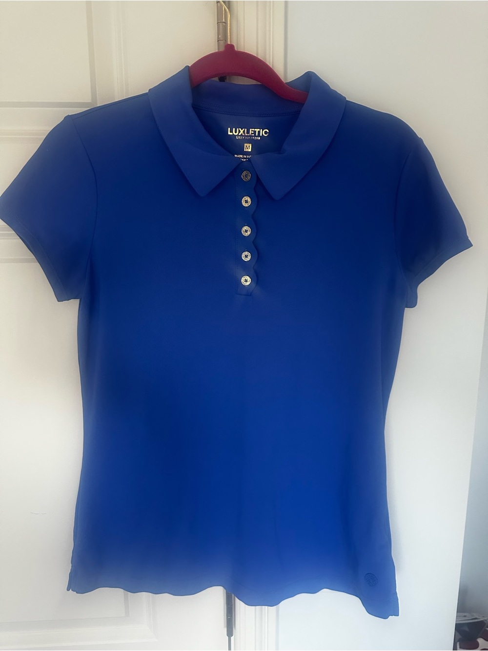 Lilly Pulitzer Luxletic Frida scallop polo top - Picture 2 of 4